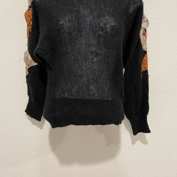 Motel rocks black cropped sweater sequins - Picture 7 of 8